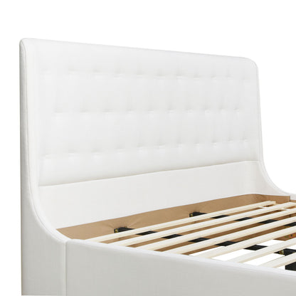 Brooks - King Contemporary Tufted Shelter Platform Bed - Antique White