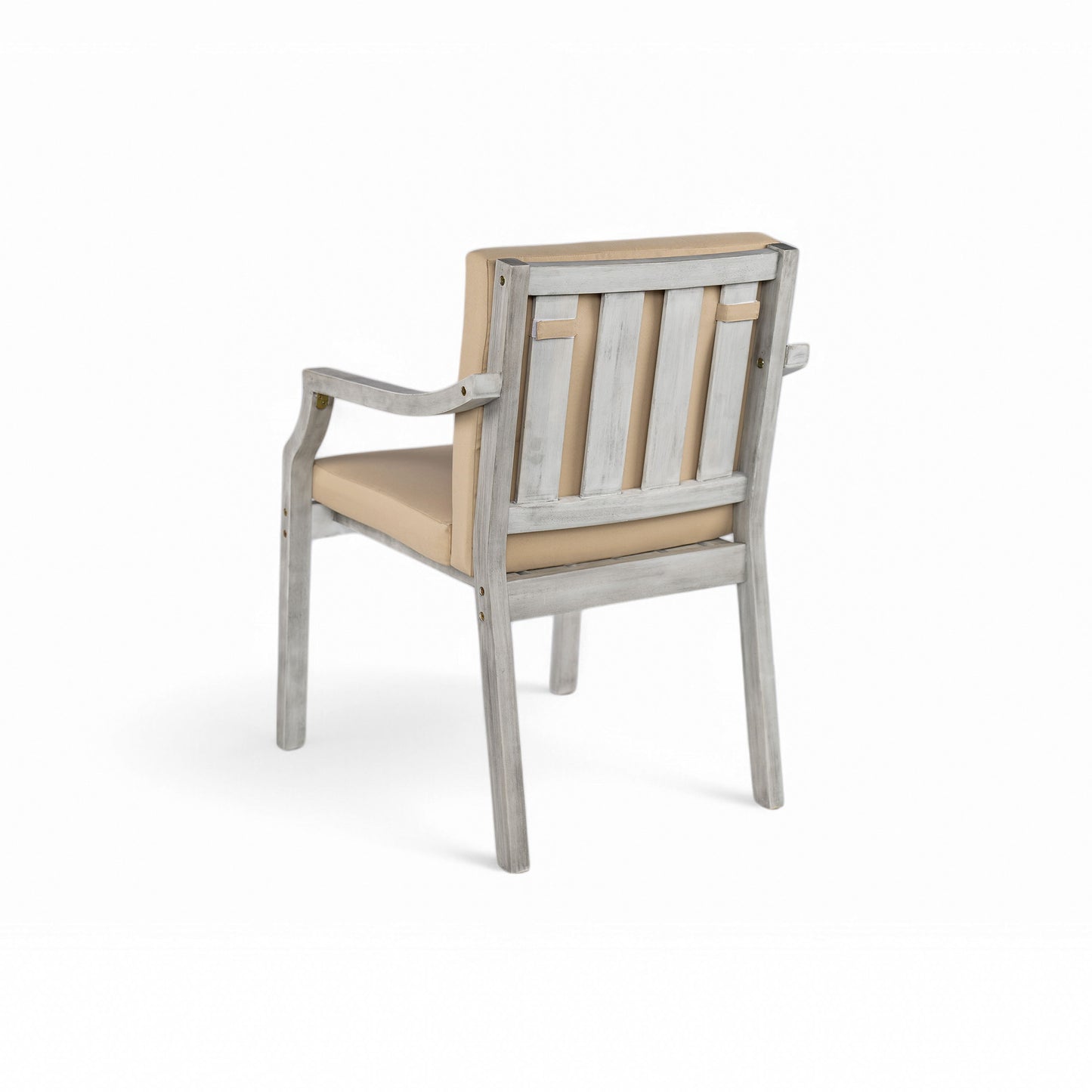 Outdoor Dinning Set 4 Person Outdoor Wooden Dinning Set With An Umbrella Hole And Removable Cushions For Patio, Backyard, Garden - Antique Gray