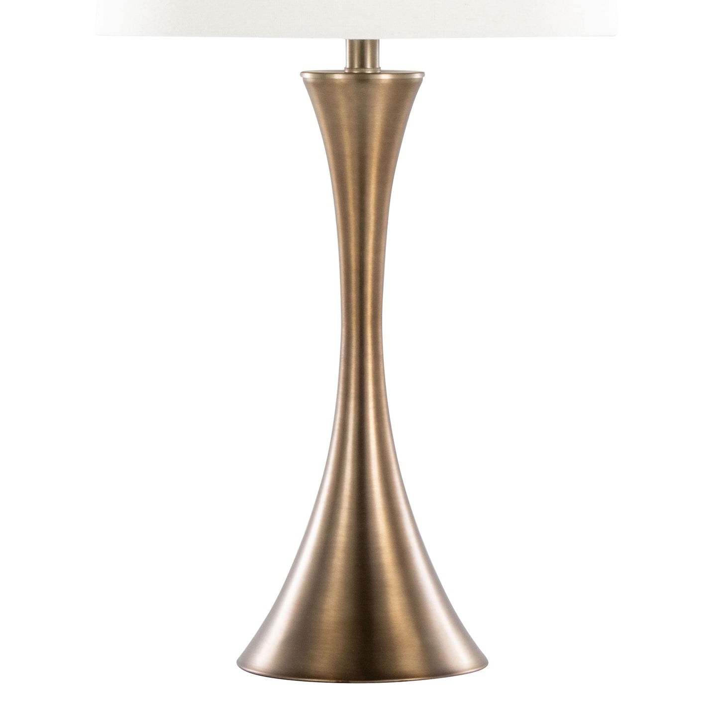 Lenuxe - Contemporary Table Lamp (Set of 2) - Matte Golden Bronze / Off White