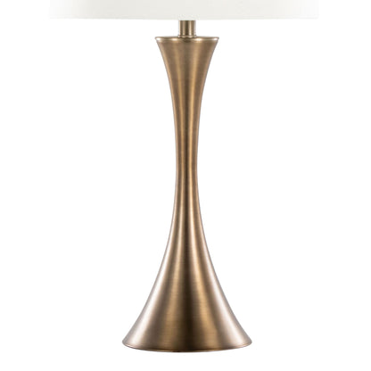 Lenuxe - Contemporary Table Lamp (Set of 2) - Matte Golden Bronze / Off White