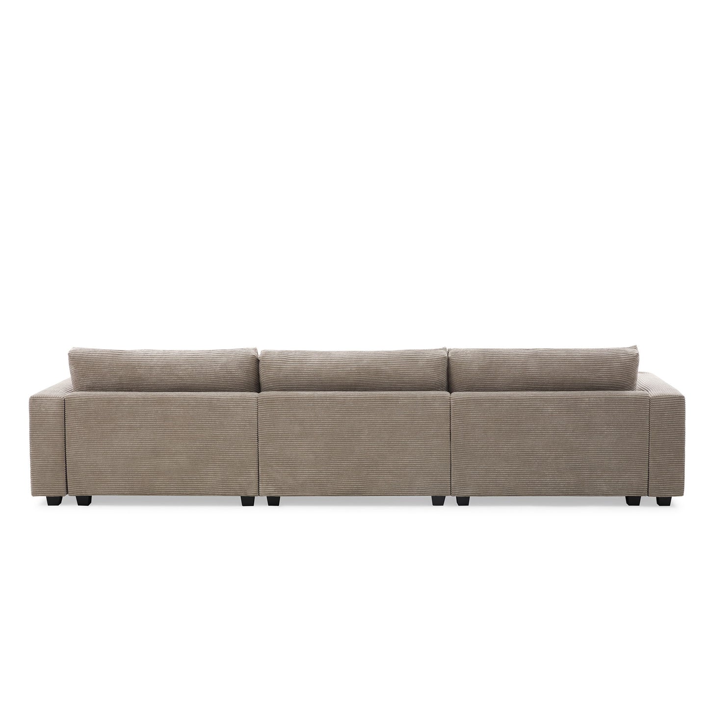 Oversized Sectional L Shaped Cloud Couch With USB Charging Port Cup Holder Deep And Wide Seat Sofa With Chaise Comfy - Khaki