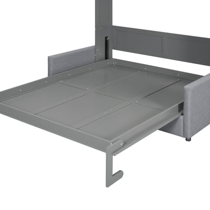 Queen Size Murphy Wall Bed With Cushion - Gray