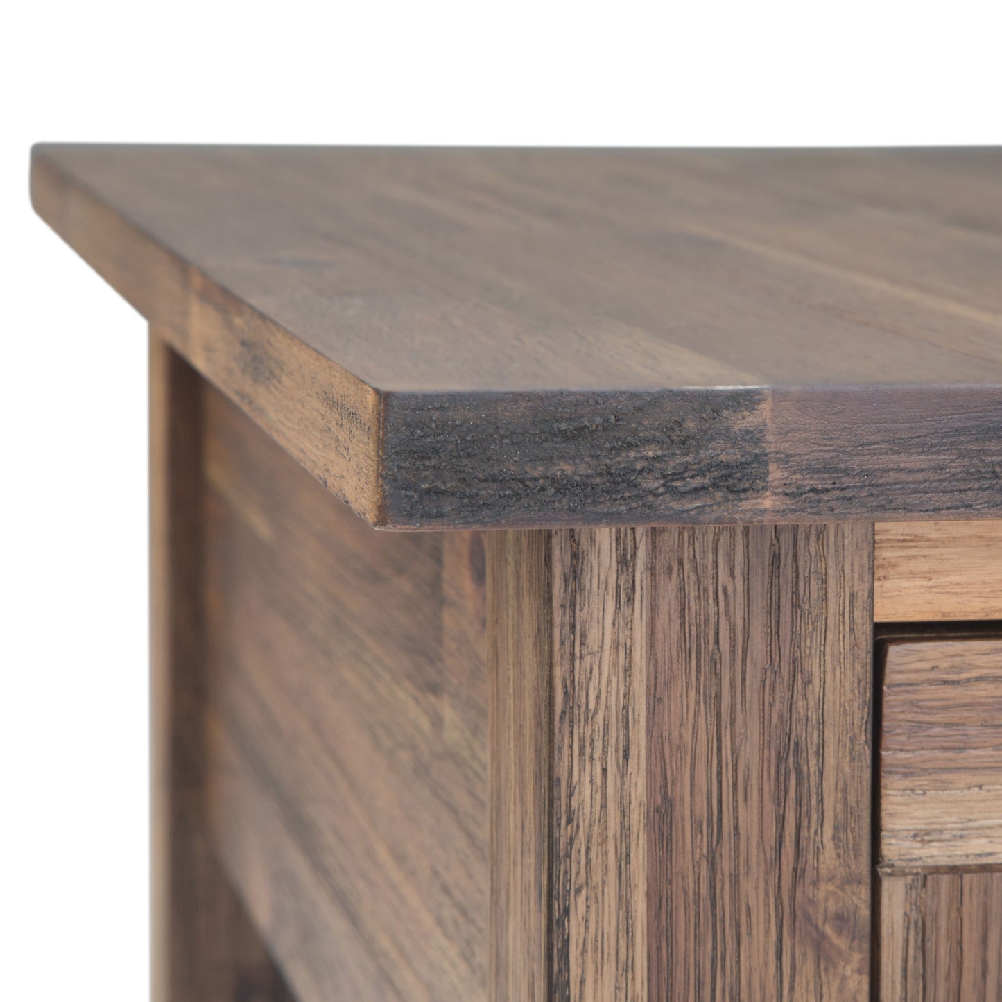 Monroe - Narrow Side Table - Rustic Natural Aged Brown