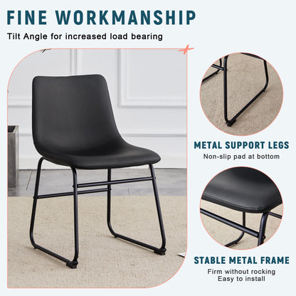 (Set of 4) Classic Chairs, A Stylish Seat Suitable For Modern Minimalist And Industrial Style Environments - Black