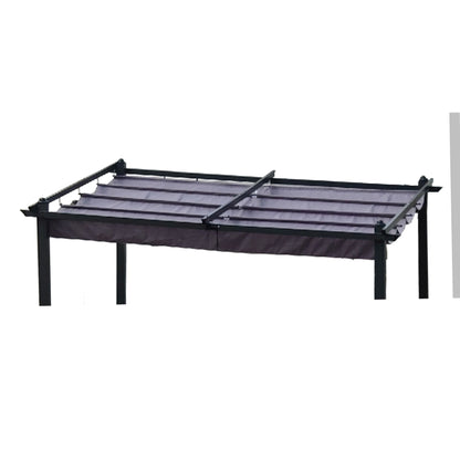 Replacement Canopy Top Cover Fabric For 13 x 10 Ft Outdoor Patio Retractable Pergola Sun-Shelter Canopy - Gray