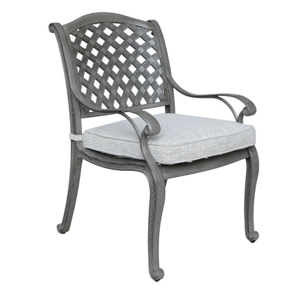 Outdoor 7 Piece Aluminum Dining Set With Cushion - Golden Gauze