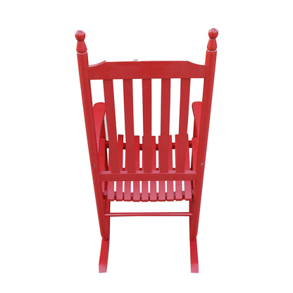 Wooden Porch Rocker Chair - Rose Red