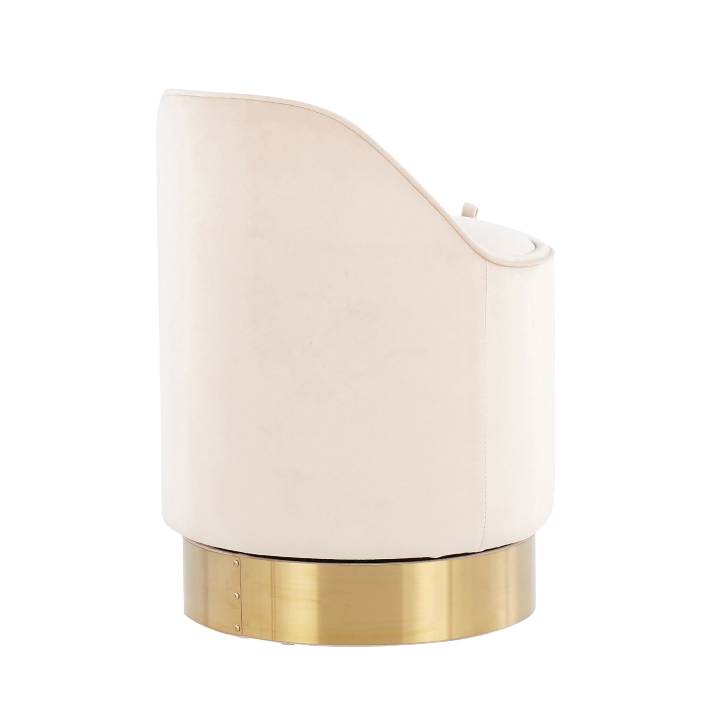 Marla - Contemporary / Glam Vanity Stool - Gold / Cream