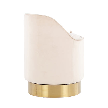 Marla - Contemporary / Glam Vanity Stool - Gold / Cream