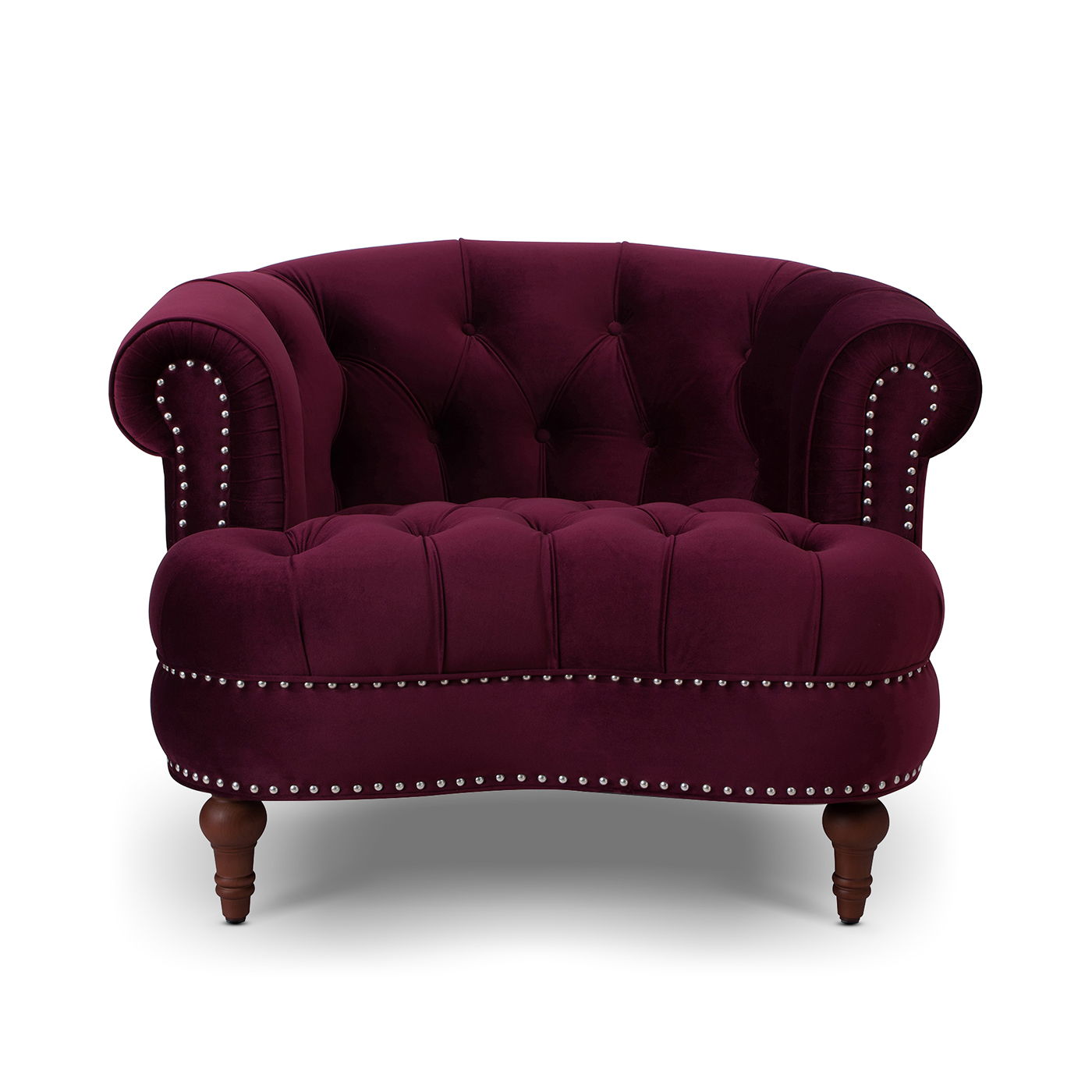 La Rosa - Victorian Tufted Upholstered Accent Chair - Burgundy