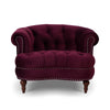 La Rosa - Victorian Tufted Upholstered Accent Chair - Burgundy