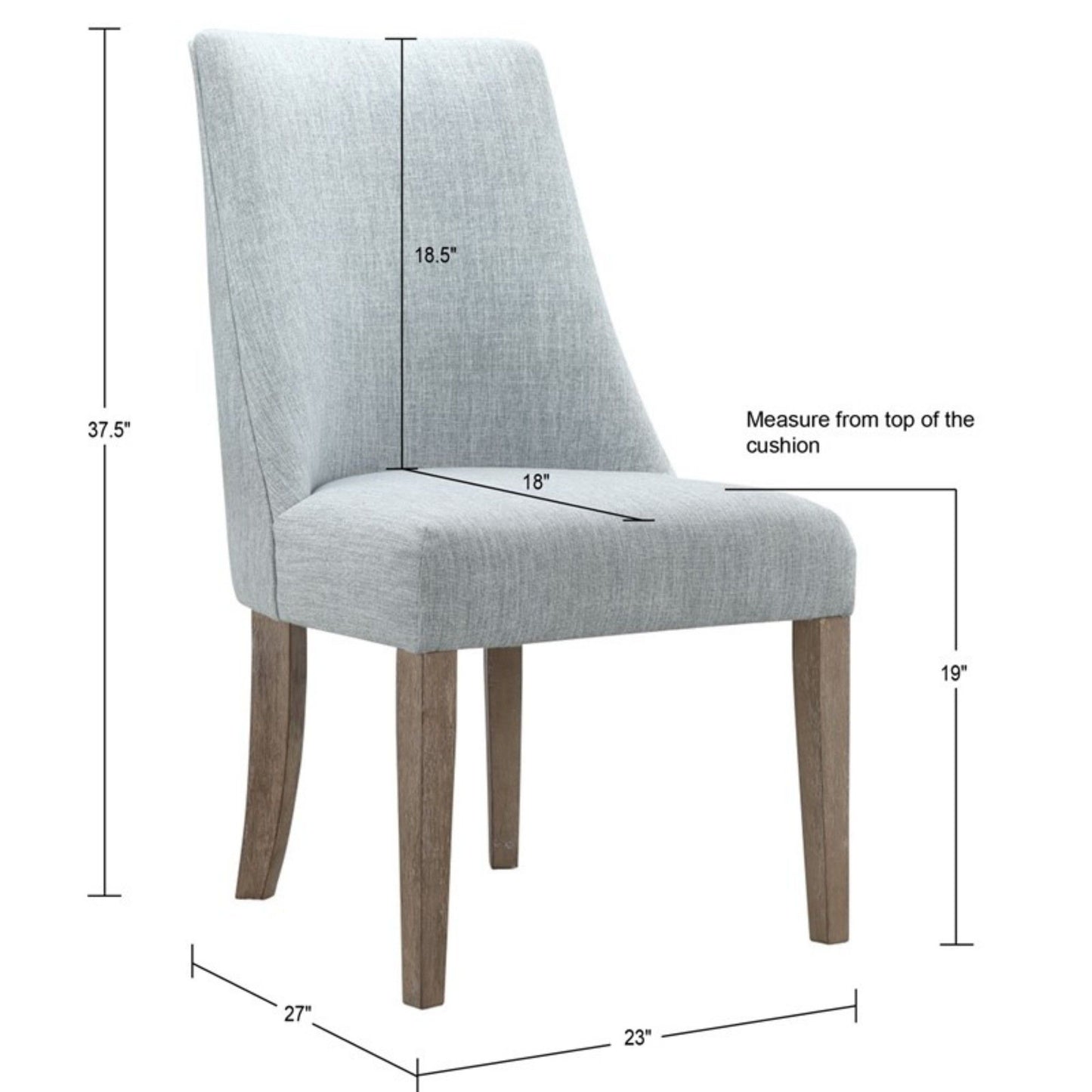 Farmhouse Upholstered Dining Chair (Set of 2) - Light Blue