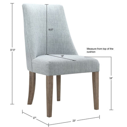 Farmhouse Upholstered Dining Chair (Set of 2) - Light Blue