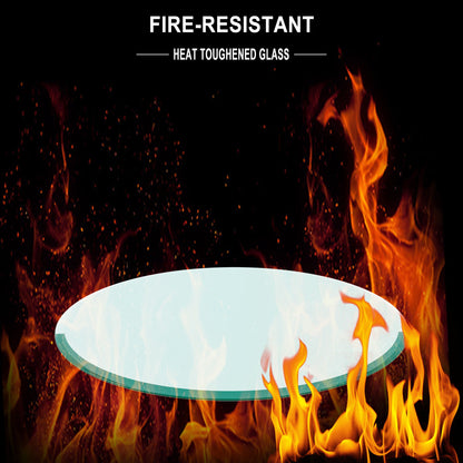 36" Round Tempered Glass Table Top Clear Glass 1 / 2" Thick Beveled Polished Edge - Transparent