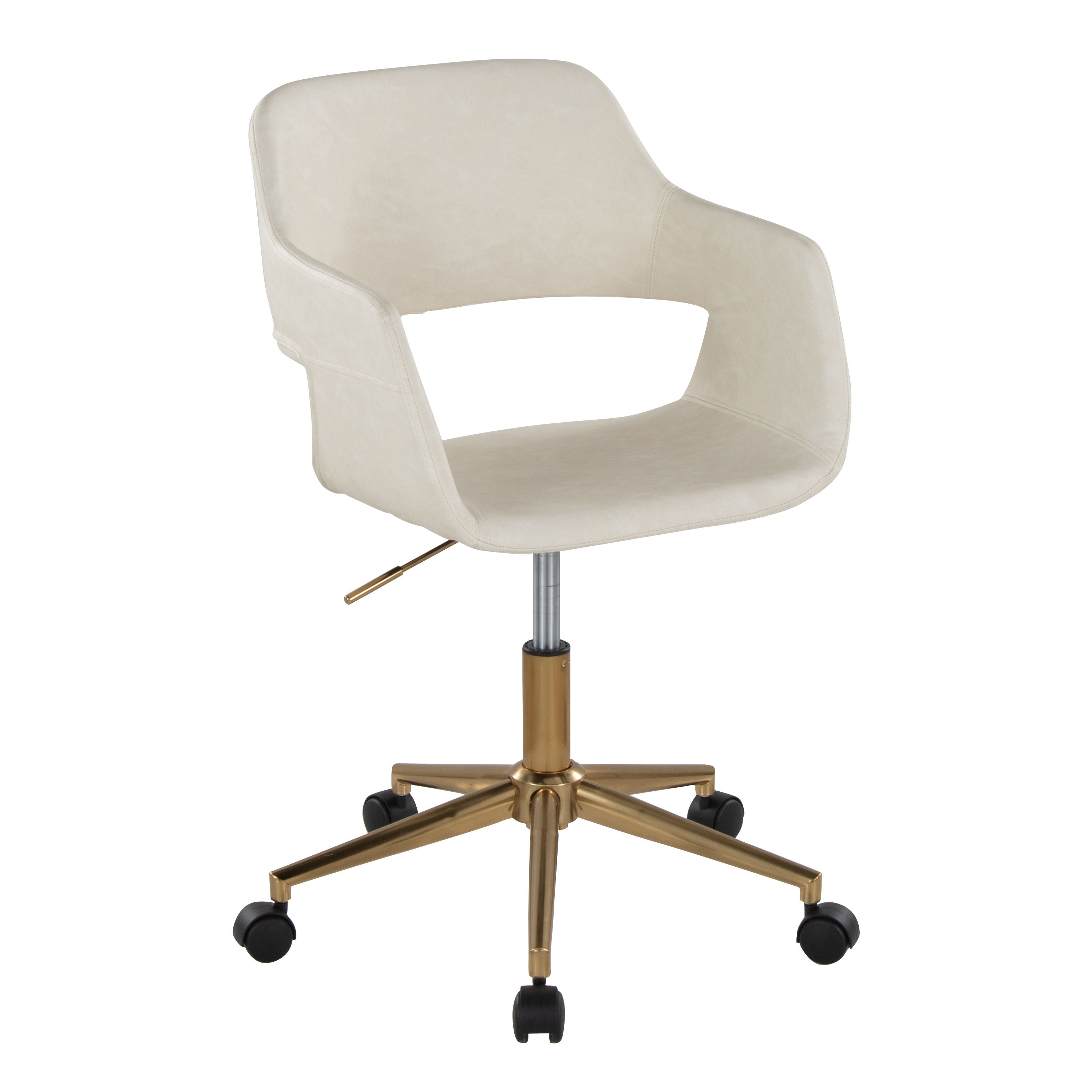 Margarite - Contemporary Task Chair - Gold / Cream