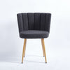 Modern Dining Chair (Set of 2) With Iron Tube Wood Color Legs, Shorthair Cushions And Comfortable Backrest, Suitable For Dining Room, Living Room, Cafe, Simple Structure - Gray