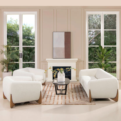 Alpine - Sherpa Arm Chair - Ivory White