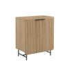Modern Scandi Fluted Door Storage Console - Coastal Oak