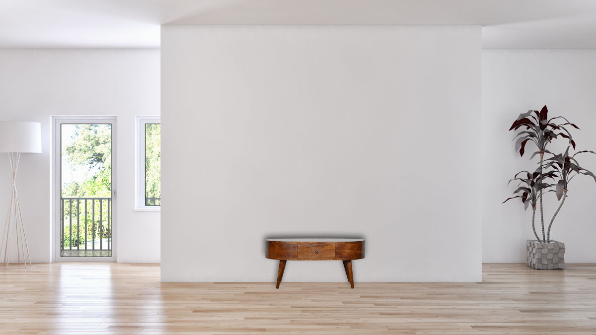 Rounded Coffee Table - Chestnut