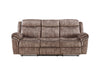 Zubaida - Two Tone Velvet Recliner Sofa With USB Port Drop Down Table - Chocolate