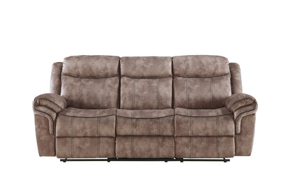 Zubaida - Two Tone Velvet 3 Piece Recliner Living Room Set - Chocolate