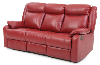 Stylish Contemporary Reclining Sofa - Red
