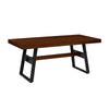 Modern Industrial Large Dining Table - Dark Walnut