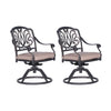Patio Outdoor Aluminum Dining Swivel Rocker Chairs With Cushion (Set of 2) - Spectrum Sand