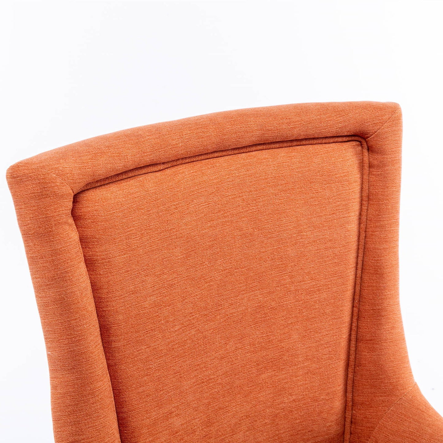 Ultra Side Dining Chair,Thickened Fabric Chairs With Neutrally Toned Solid Wood Legs, Bronze Nail Head (Set of 2) - Orange