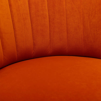 360 Degree Swivel Cuddle Barrel Accent Sofa Chair, Fluffy Round Armchair - Orange