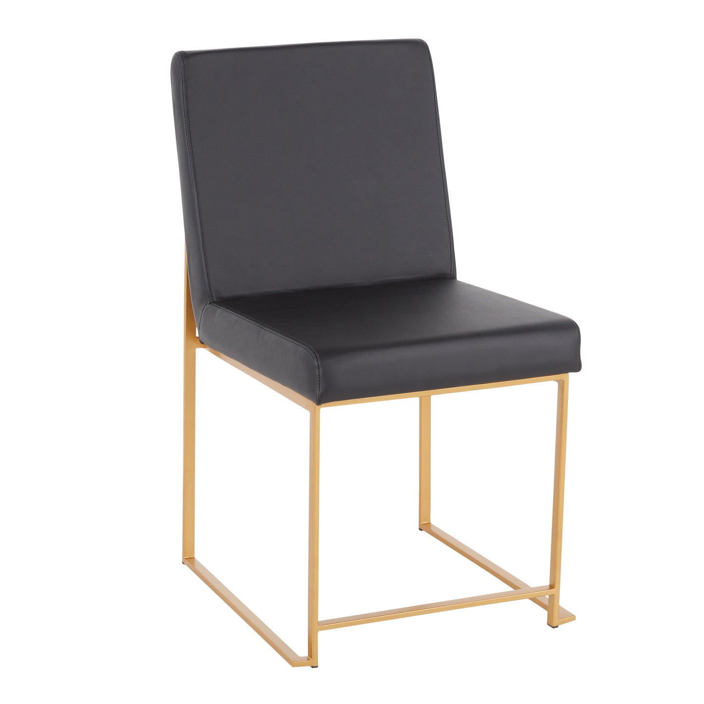 Fuji - Contemporary High Back Dining Chair (Set of 2) - Gold / Black