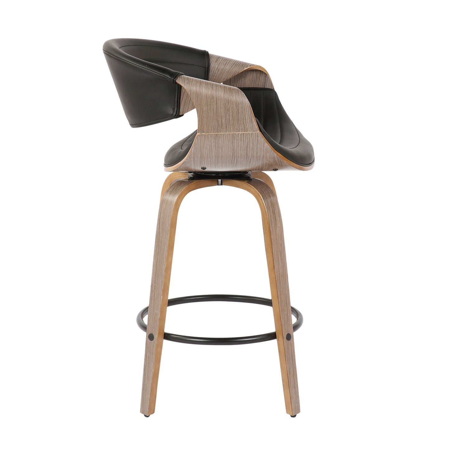Symphony - Mid-Century Modern Counter Stool (Set of 2) - Light Gray / Black