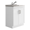Kyle - Laundry Cabinet &Faucet And Stainless Steel Sink - White
