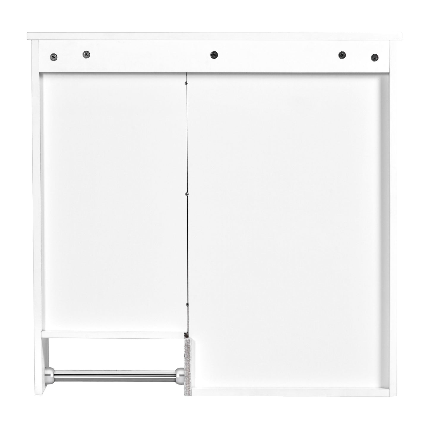 Modern Wall Mounted Bathroom Medicine Cabinet, Bathroom Wall Storage Cabinet With Mirror, Over The Toilet Space Saver Cabinet With Towels Bar - White