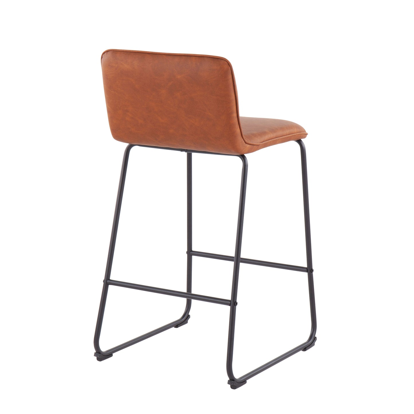 Casper - Fixed Height Contemporary Counter Stool (Set of 2) - Black / Camel