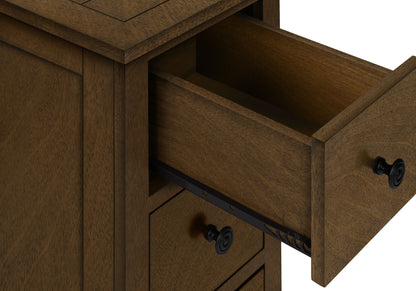 Accent End Table, Storage Drawer, Transitional - Espresso