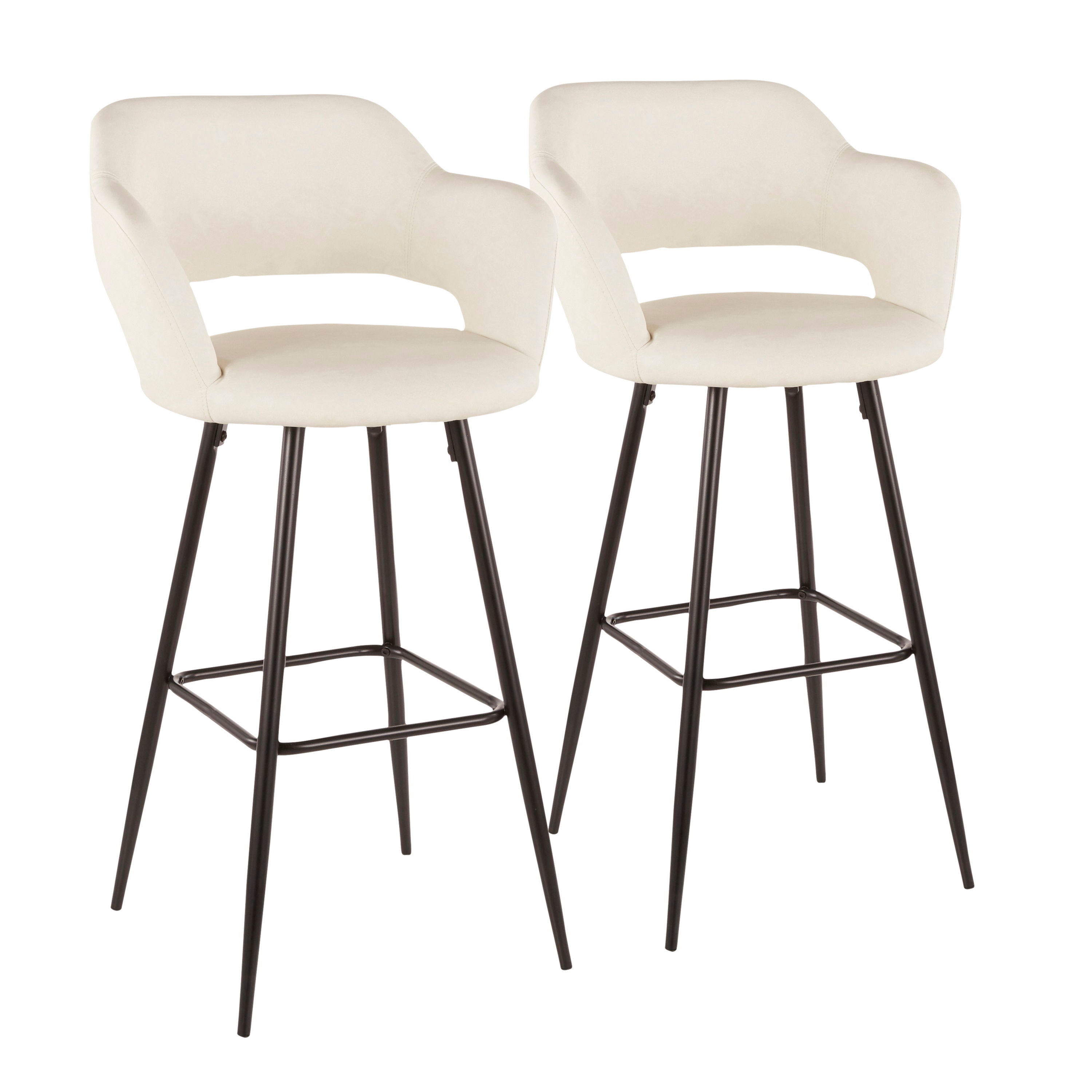 Margarite - Contemporary Barstool (Set of 2) - Black / Cream