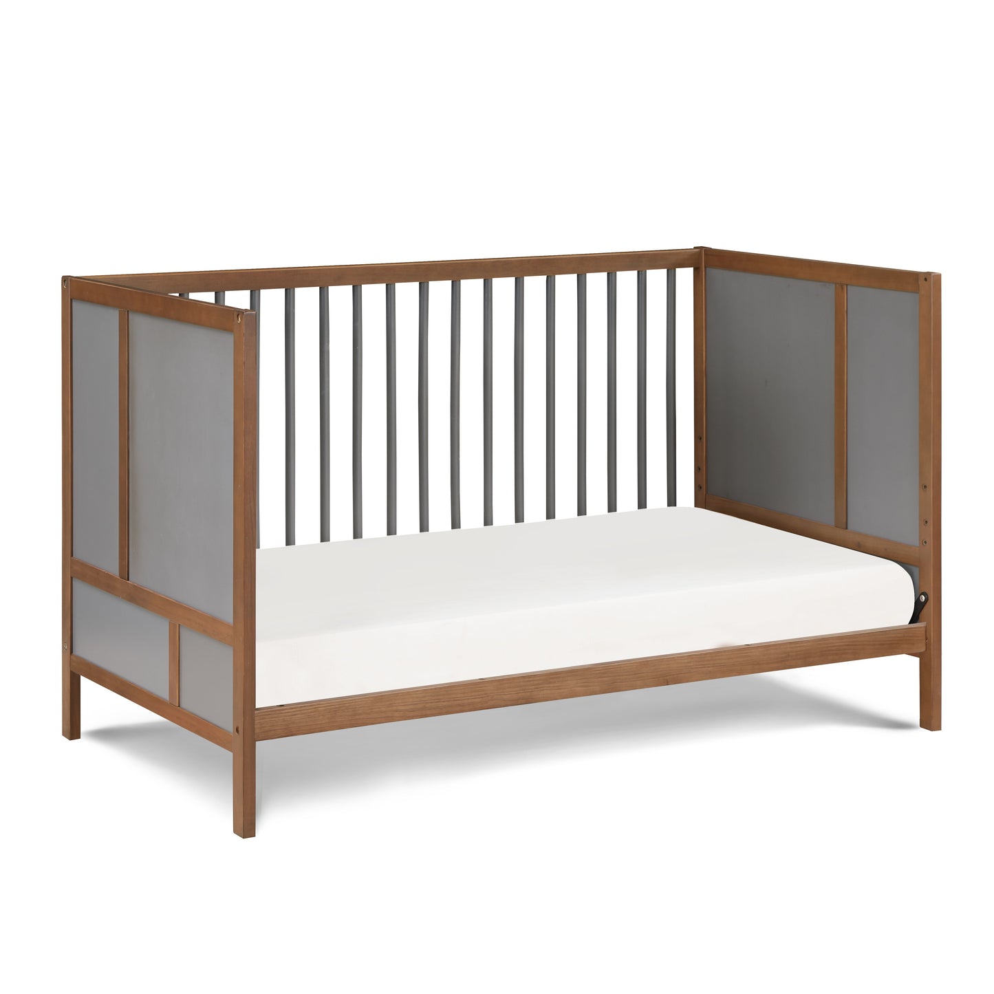 Pixie Finn - 3 In 1 Crib - Walnut, Charcoal