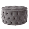 Modern Velvet Ottoman Footstool With Plush Cushioning - Gray