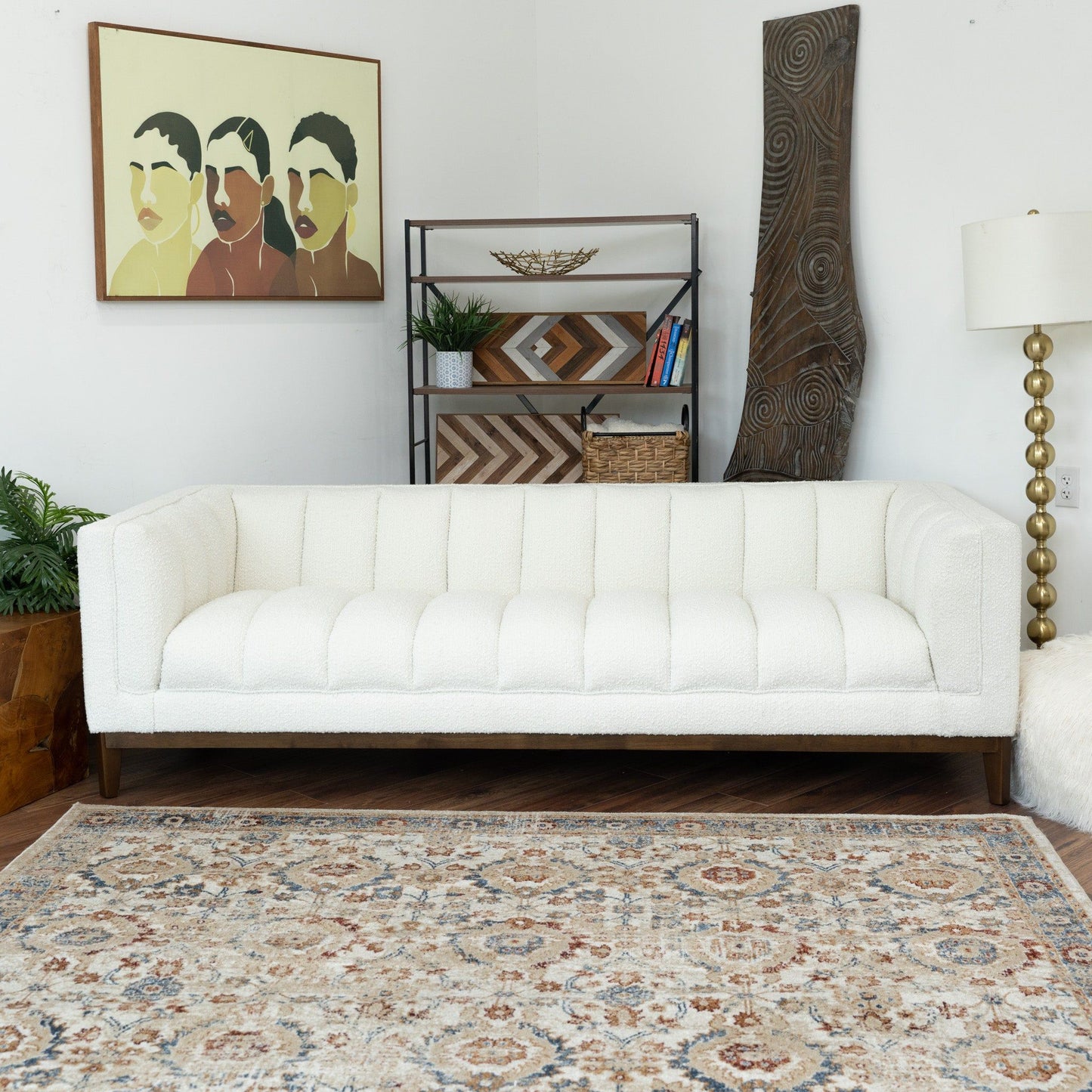 Melissa - Mid-Century Modern Sofa - Brown / White