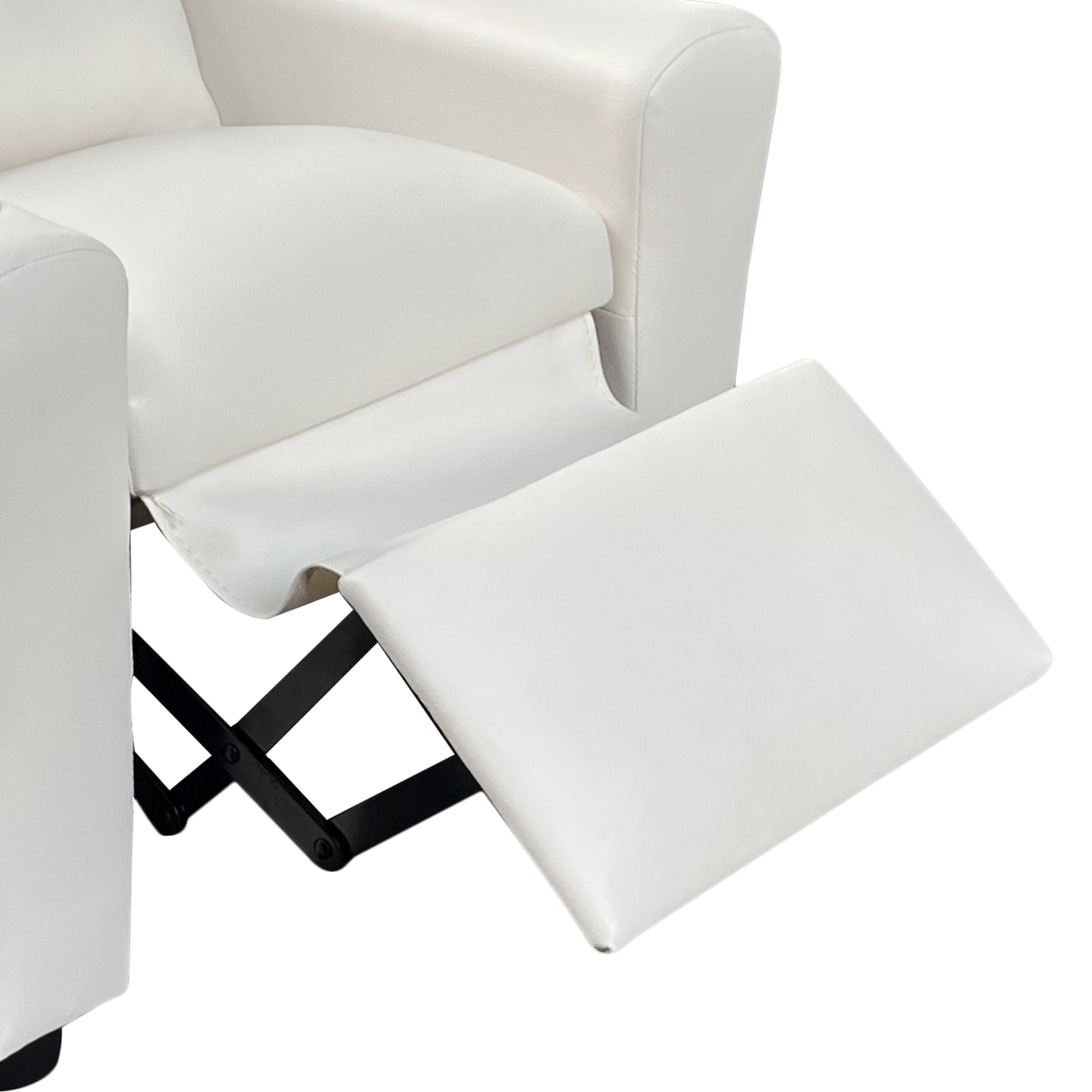 Marisa - Leather Kids Recliner Chair With Cupholder - White