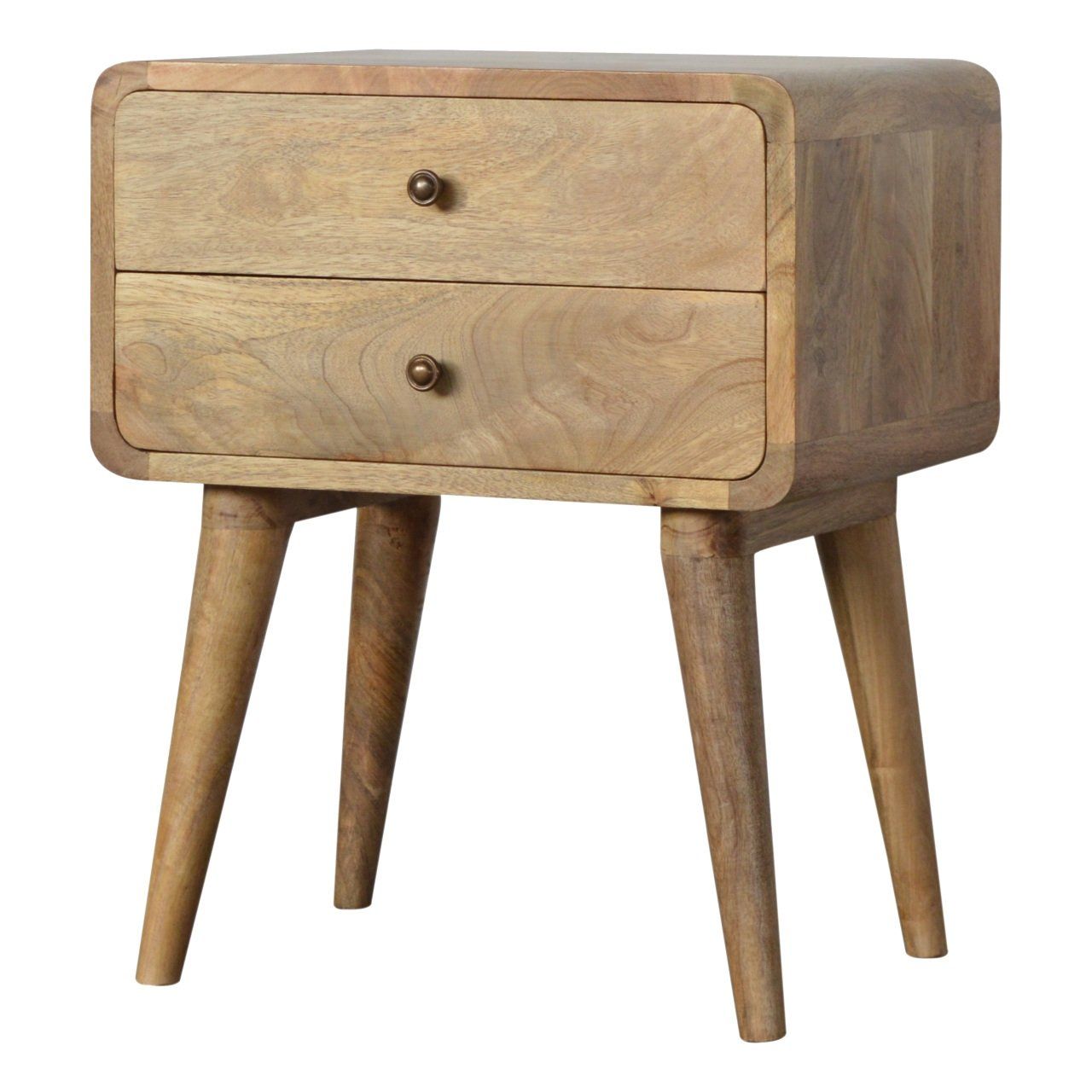 Curved Bedside Table - Oak