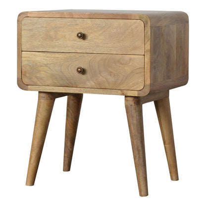 Curved Bedside Table - Oak