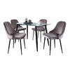 Clara Marcel - 5 Piece Contemporary Dining Set - Black / Clear / Silver