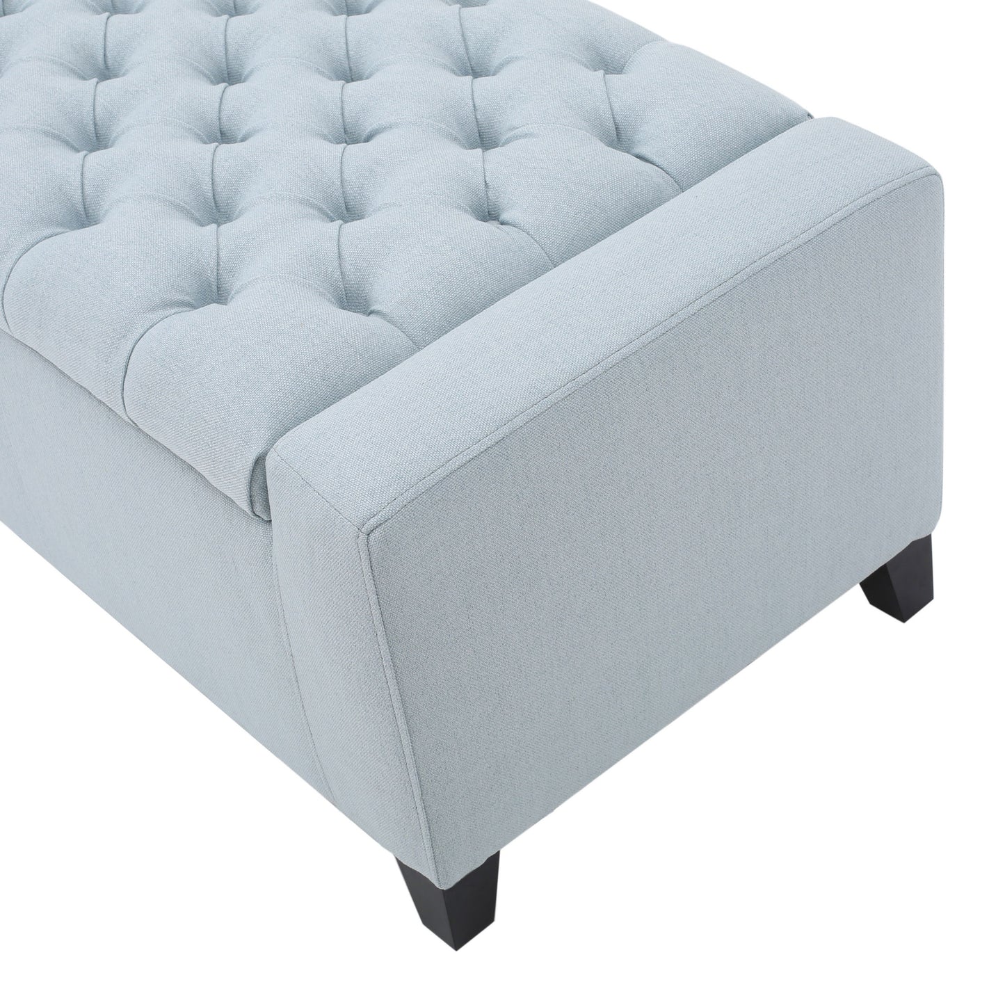 Stylish Guernsey Ottoman With Storage Function - Light Sky