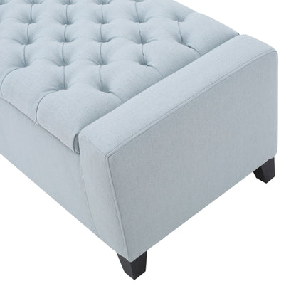 Stylish Guernsey Ottoman With Storage Function - Light Sky