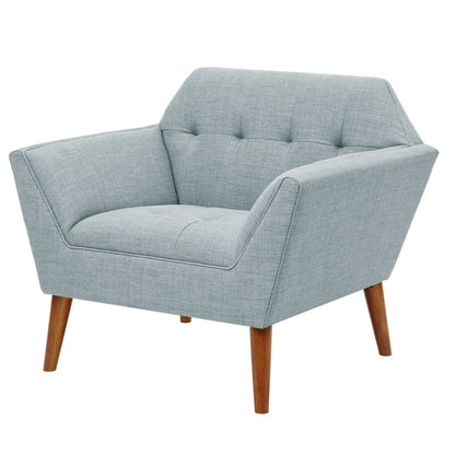 Lounge Chair With Button Tufting - Light Blue