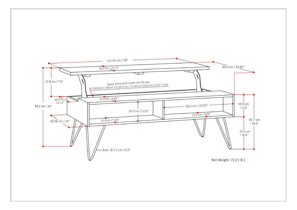 Hunter - Lift Top Coffee Table - Gray