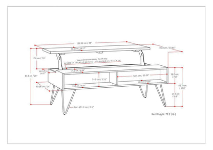 Hunter - Lift Top Coffee Table - Gray