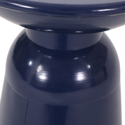 Outdoor Metal End Table Large - Navy Blue